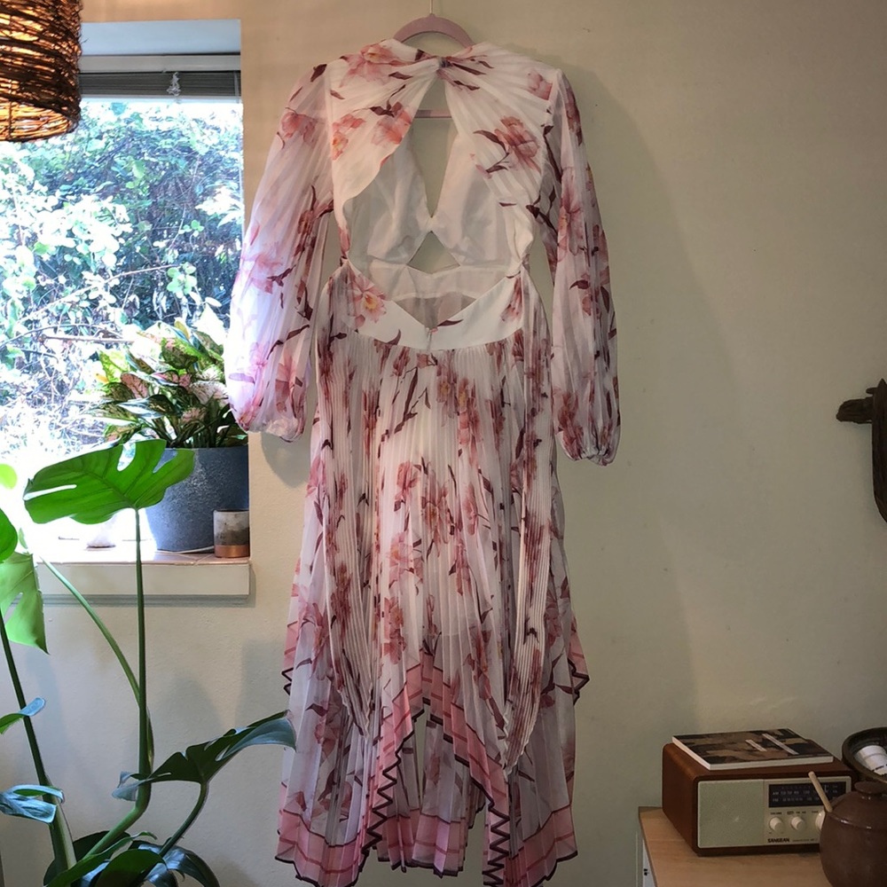 Zimmermann Pink Floral Midi Dress - Picture 3 of 10